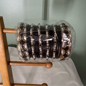 Chudiyaan/ bracelets set black and gold size 2.8